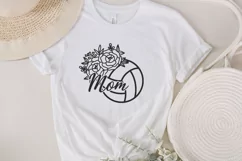 floral volleyball mom svg