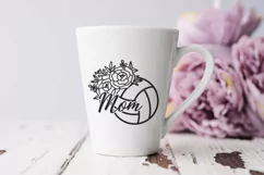 floral volleyball mom svg