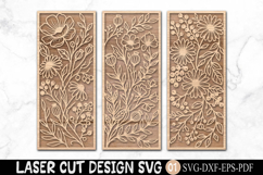 Floral Wall Art SVG Laser Cut Flower Design Product Image 2