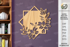 Floral Wall Art Laser Cut. Wooden Flower Wall Decor SVG Product Image 1