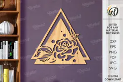 Floral Wall Art Laser Cut. Wooden Flower Wall Decor SVG Product Image 1