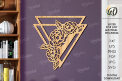 Floral Wall Art Laser Cut. Wooden Flower Wall Decor SVG Product Image 1