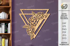Floral Wall Art Laser Cut. Wooden Flower Wall Decor SVG Product Image 1