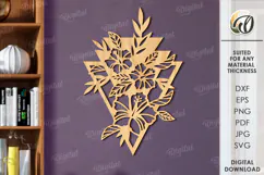 Floral Wall Art Laser Cut. Wooden Flower Wall Decor SVG Product Image 1