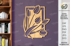 Floral Wall Art Laser Cut. Wooden Flower Wall Decor SVG Product Image 1