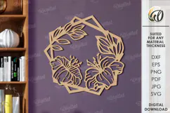 Floral Wall Art Laser Cut. Wooden Flower Wall Decor SVG Product Image 1