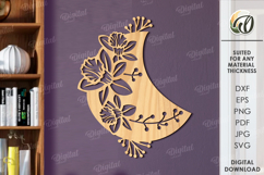 Floral Wall Art Laser Cut. Wooden Flower Wall Decor SVG Product Image 1