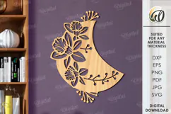 Floral Wall Art Laser Cut. Wooden Flower Wall Decor SVG Product Image 1