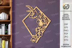 Floral Wall Art Laser Cut. Wooden Flower Wall Decor SVG Product Image 1