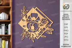 Floral Wall Art Laser Cut. Wooden Flower Wall Decor SVG Product Image 1