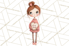 Cancer Survivor Clipart PNG, Bald Woman &amp; Floral Portraits Product Image 2