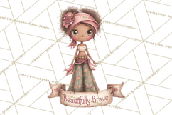 Cancer Survivor Clipart PNG, Bald Woman &amp; Floral Portraits Product Image 3