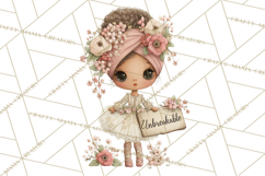 Cancer Survivor Clipart PNG, Bald Woman &amp; Floral Portraits Product Image 4