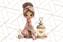 Cancer Survivor Clipart PNG, Bald Woman &amp; Floral Portraits Product Image 5
