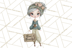 Cancer Survivor Clipart PNG, Bald Woman &amp; Floral Portraits Product Image 3