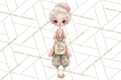 Cancer Survivor Clipart PNG, Bald Woman &amp; Floral Portraits Product Image 4