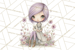 Cancer Survivor Clipart PNG, Bald Woman &amp; Floral Portraits Product Image 5