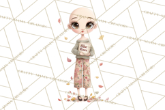 Cancer Survivor Clipart PNG, Bald Woman &amp; Floral Portraits Product Image 2