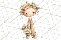 Cancer Survivor Clipart PNG, Bald Woman &amp; Floral Portraits Product Image 3