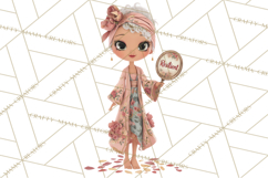 Cancer Survivor Clipart PNG, Bald Woman &amp; Floral Portraits Product Image 4