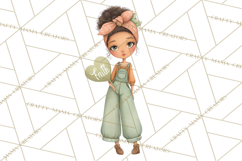 Cancer Survivor Clipart PNG, Bald Woman &amp; Floral Portraits Product Image 5