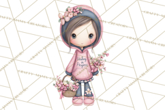 Cancer Survivor Clipart PNG, Bald Woman &amp; Floral Portraits Product Image 3