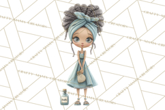Cancer Survivor Clipart PNG, Bald Woman &amp; Floral Portraits Product Image 3