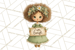Cancer Survivor Clipart PNG, Bald Woman &amp; Floral Portraits Product Image 4