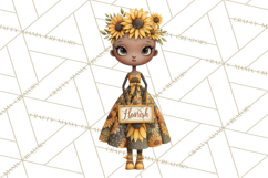 Cancer Survivor Clipart PNG, Bald Woman &amp; Floral Portraits Product Image 3