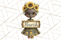 Cancer Survivor Clipart PNG, Bald Woman &amp; Floral Portraits Product Image 5