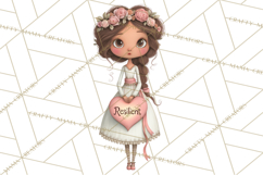 Cancer Survivor Clipart PNG, Bald Woman &amp; Floral Portraits Product Image 5