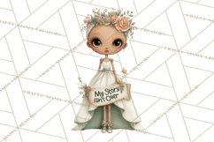 Cancer Survivor Clipart PNG, Bald Woman &amp; Floral Portraits Product Image 2