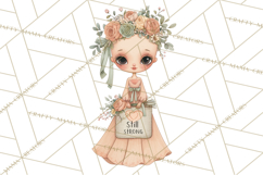Cancer Survivor Clipart PNG, Bald Woman &amp; Floral Portraits Product Image 5