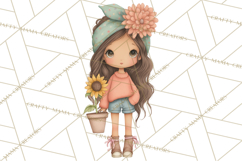 Cancer Survivor Clipart PNG, Bald Woman &amp; Floral Portraits Product Image 4