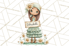 Cancer Survivor Clipart PNG, Bald Woman &amp; Floral Portraits Product Image 5