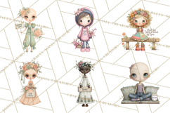 Cancer Survivor Clipart PNG, Bald Woman &amp; Floral Portraits Product Image 2