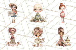 Cancer Survivor Clipart PNG, Bald Woman &amp; Floral Portraits Product Image 3