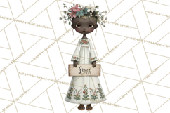Cancer Survivor Clipart PNG, Bald Woman &amp; Floral Portraits Product Image 2