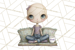 Cancer Survivor Clipart PNG, Bald Woman &amp; Floral Portraits Product Image 3
