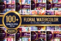 Floral Watercolor Seamless Pattern | 100 Plus Mega Bundle Product Image 1