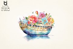 Floral Boho Boat Ship Watercolor Sublimation Designs Product Image 7