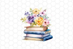 Floral Watercolor Books Clipart