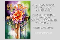 Floral Easter Cross He is Risen Garden Flag Sublimation, d5 Product Image 2