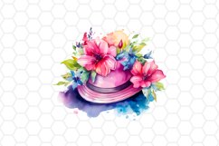 Floral Watercolor Hat Clipart