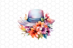 Floral Watercolor Hat Clipart