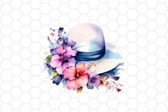 Floral Watercolor Hat Clipart