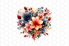 Floral Watercolor Heart Cliparts