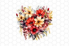 Floral Watercolor Heart Cliparts
