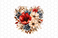 Floral Watercolor Heart Cliparts