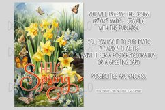 Spring Garden Flag Sublimation Design, Daffodil Scenery, d2 Product Image 2